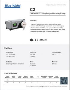 Blue-White C2 CHEM-FEED® Diaphragm Metering Pump