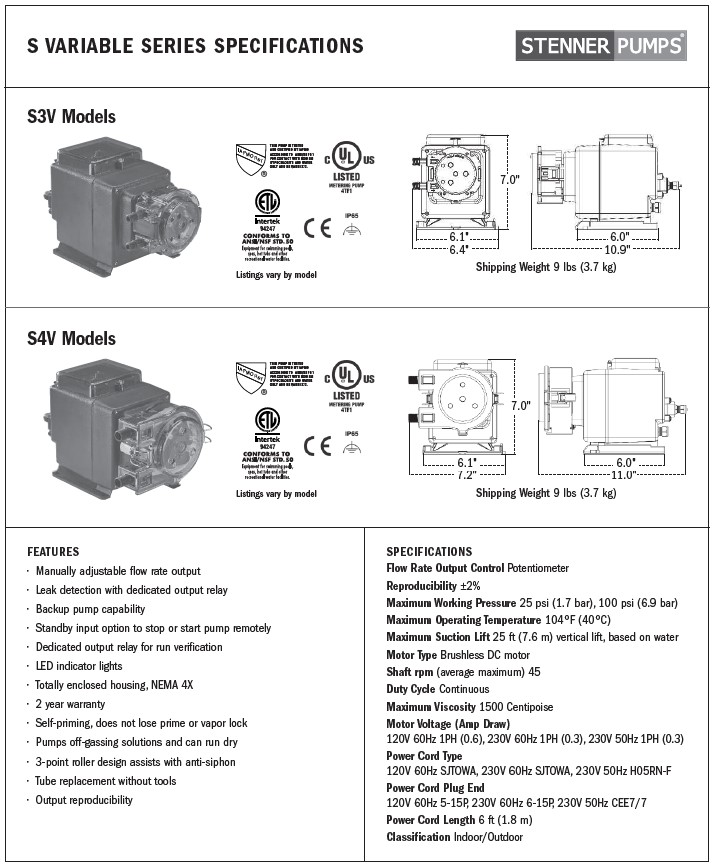 Stenner S-Series Pumps - Hawkins