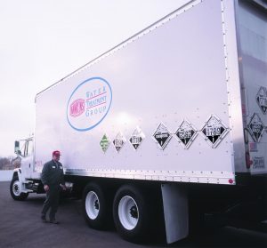 Picture of a white Hawkins Water Treatment Group truck.